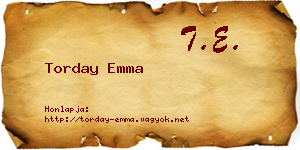 Torday Emma névjegykártya